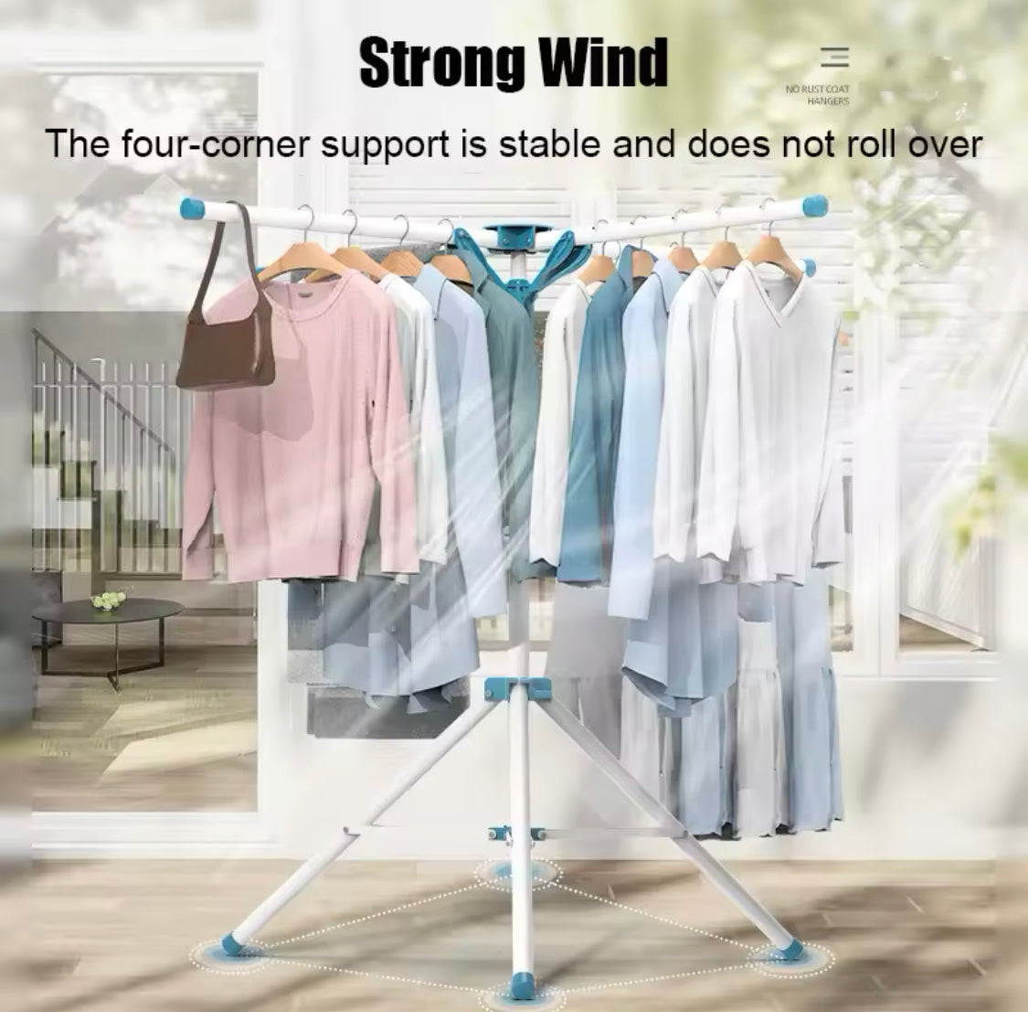 Standing Rack Indoor Garment Clothes, Space Saving Clothes Drying Rack, Hanging Storage Wardrobe Standing Rack Indoor Garment Clothes, Space Saving Clothes Drying Rack, Hanging Storage Wardrobe